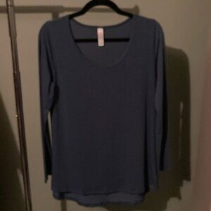 Lularoe medium blue long sleeve lynnae shirt